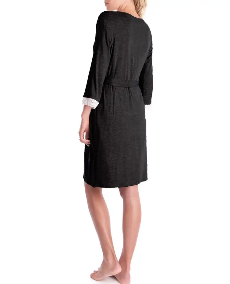 2023 Grey Lace Three Quarter Sleeve Maternity Dress — feature 21