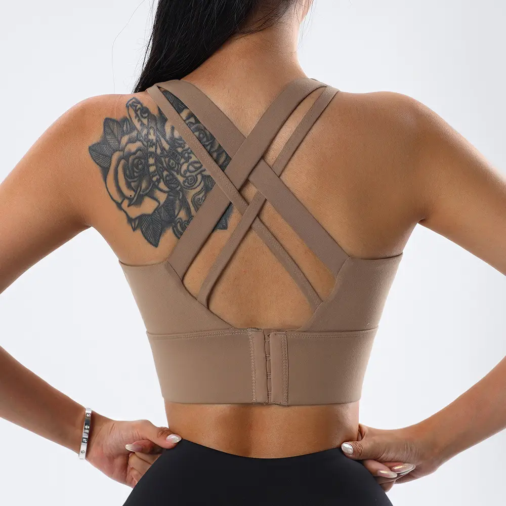 Sports Bra Shock-Proof Running High-Intensity Fitness Vest Style Quick-Drying Large Size Push-Up Beautiful Back Yoga Bra
