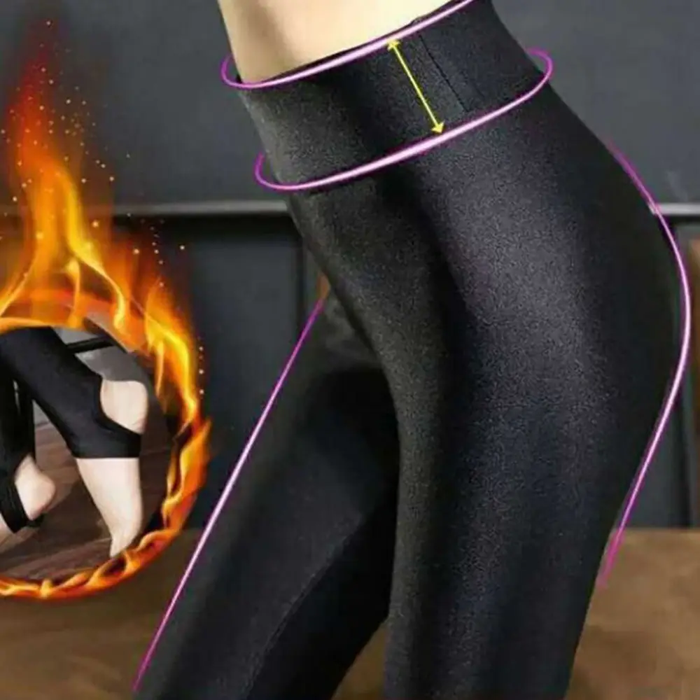 Women's Black High Waist Stretch Leggings Large Size - Image 10