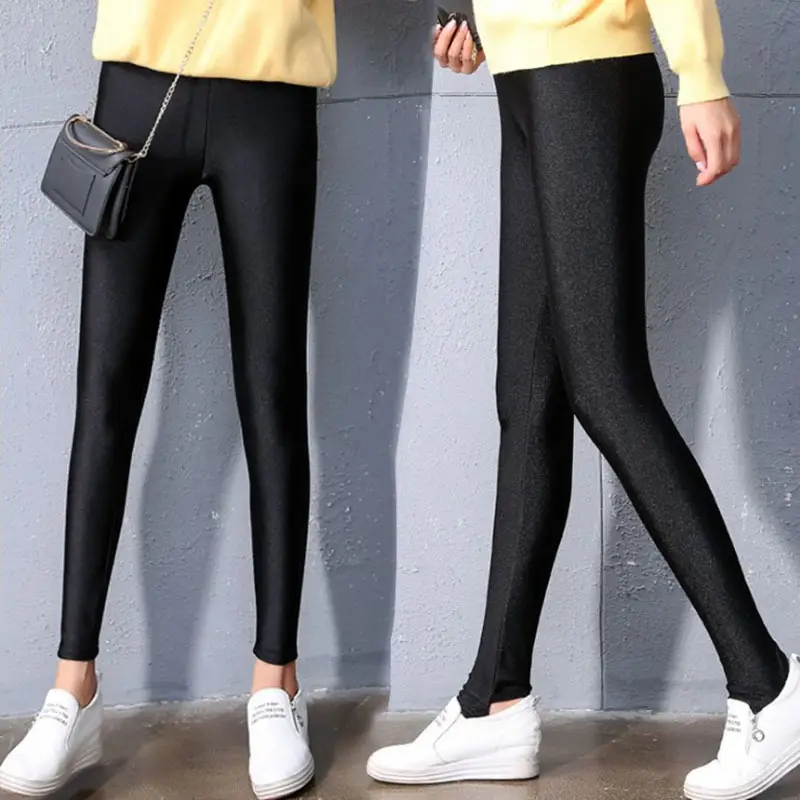 Women's Black High Waist Stretch Leggings Large Size - Image 12
