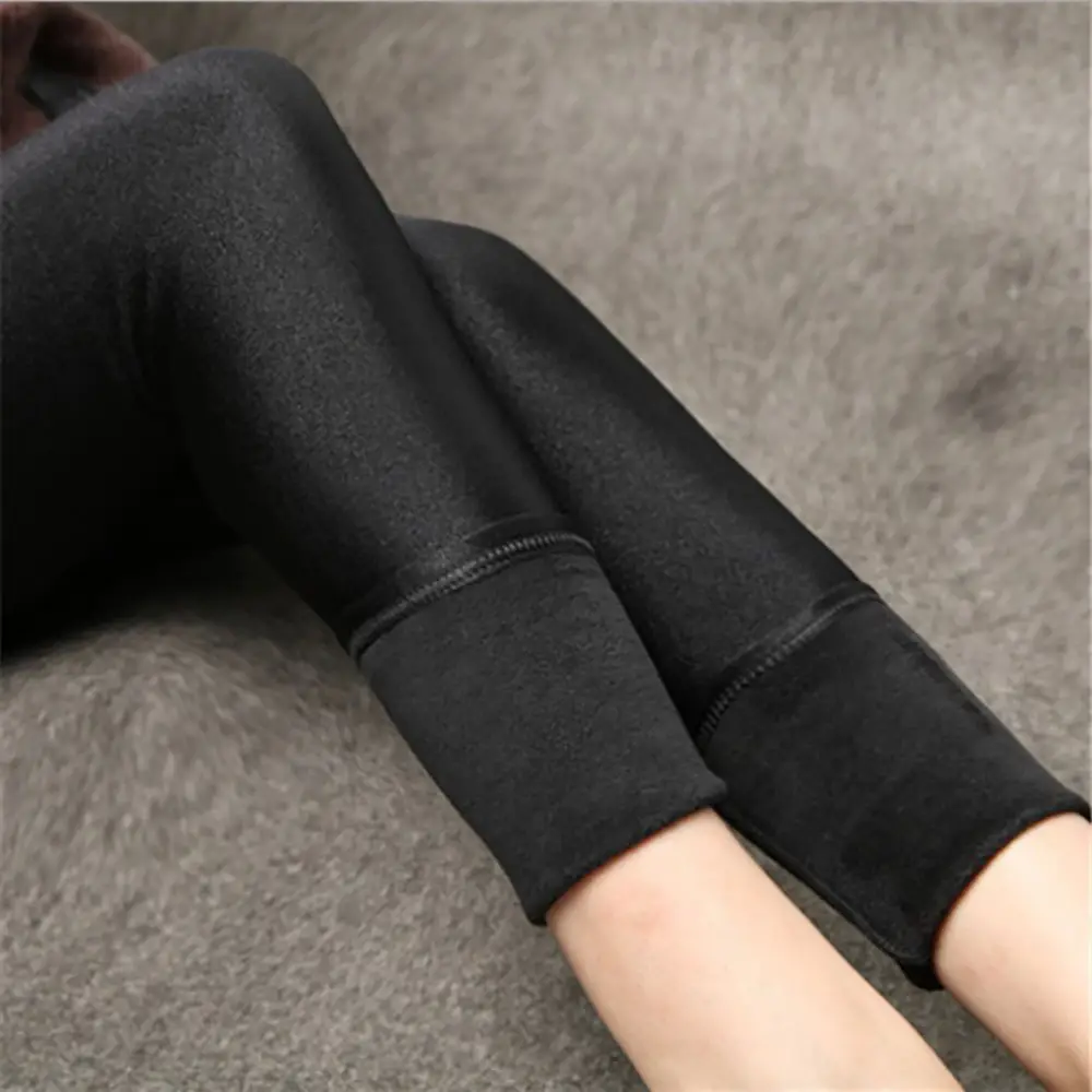 Women's Black High Waist Stretch Leggings Large Size - Image 3