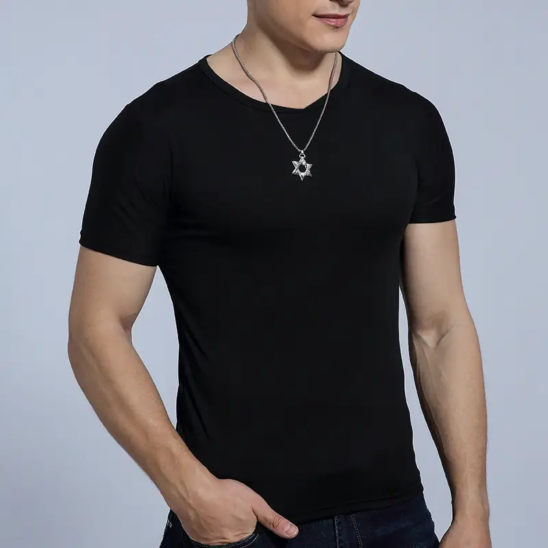 Men's Maroon Short Sleeve T-Shirt 2020 Summer