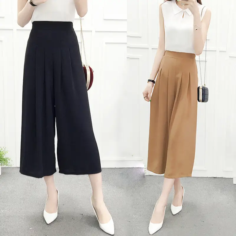 Women Wide Leg Pants Navy Blue High Waist Summer 2025 - Image 10