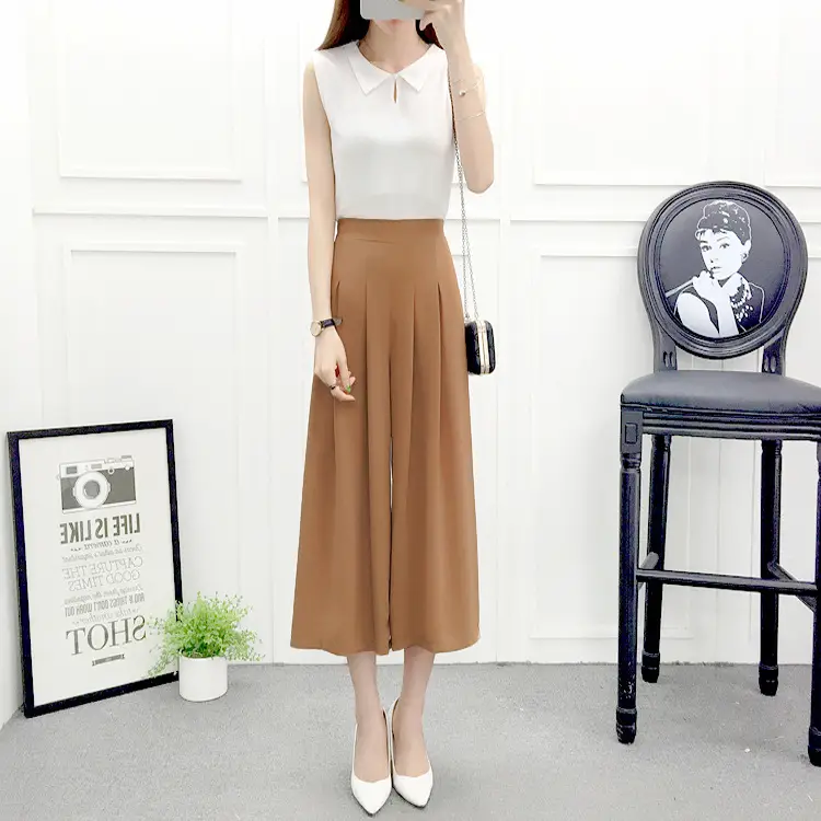 Women Wide Leg Pants Navy Blue High Waist Summer 2025 — feature 10