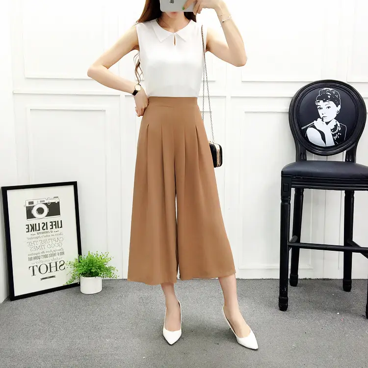 Women Wide Leg Pants Navy Blue High Waist Summer 2025 — feature 13