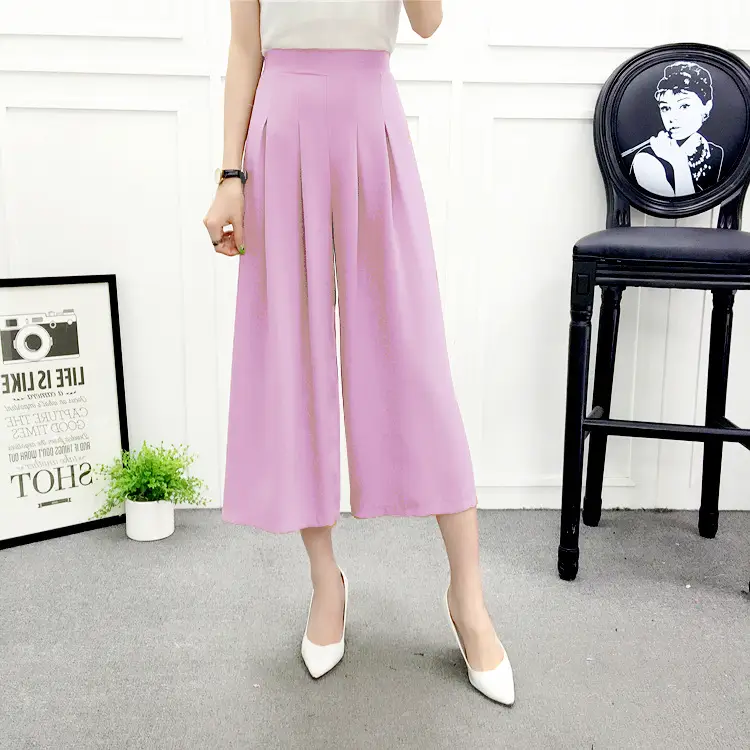 Women Wide Leg Pants Navy Blue High Waist Summer 2025 — feature 17