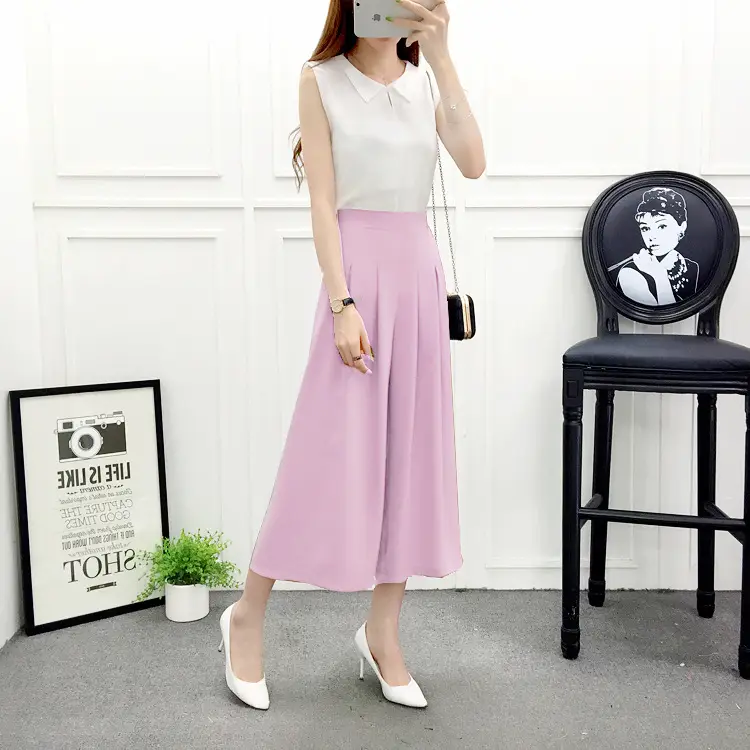 Women Wide Leg Pants Navy Blue High Waist Summer 2025 — feature 19
