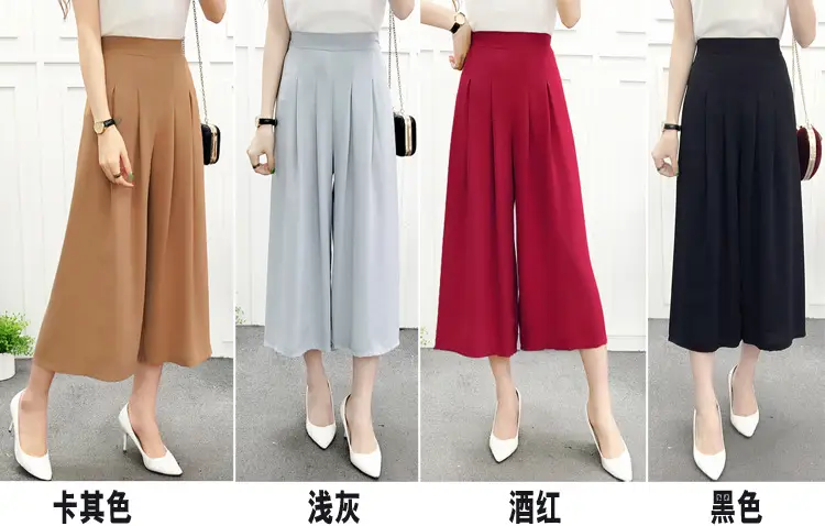 Women Wide Leg Pants Navy Blue High Waist Summer 2025 — feature 2