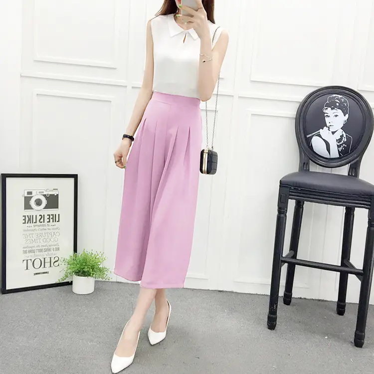 Women Wide Leg Pants Navy Blue High Waist Summer 2025 — feature 20