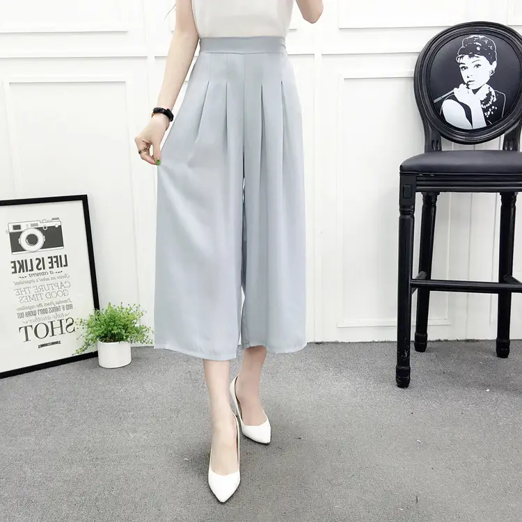 Women Wide Leg Pants Navy Blue High Waist Summer 2025 — feature 23