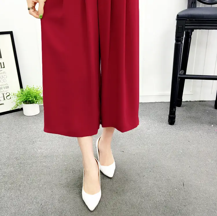 Women Wide Leg Pants Navy Blue High Waist Summer 2025 — feature 41