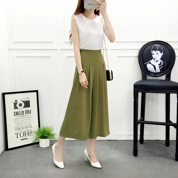 Women Wide Leg Pants Navy Blue High Waist Summer 2025 — feature 43