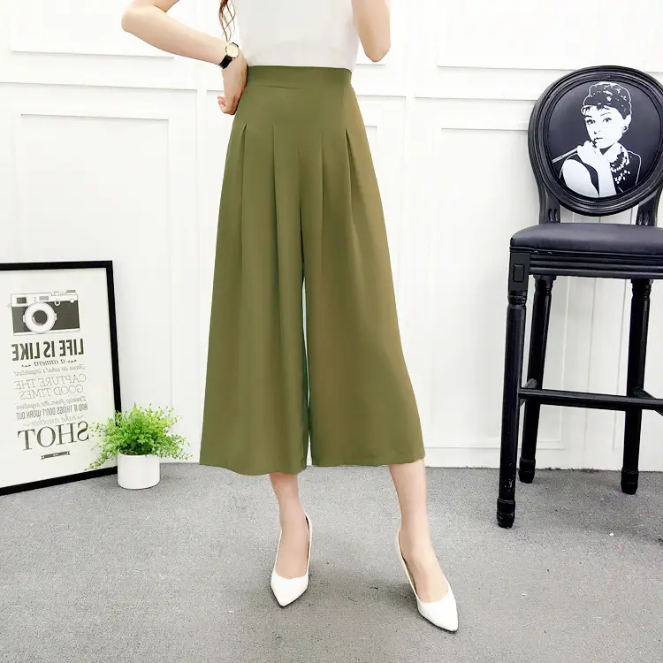 Women Wide Leg Pants Navy Blue High Waist Summer 2025 — feature 45