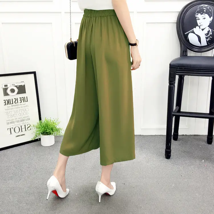 Women Wide Leg Pants Navy Blue High Waist Summer 2025 — feature 46