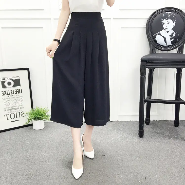 Women Wide Leg Pants Navy Blue High Waist Summer 2025 — feature 5