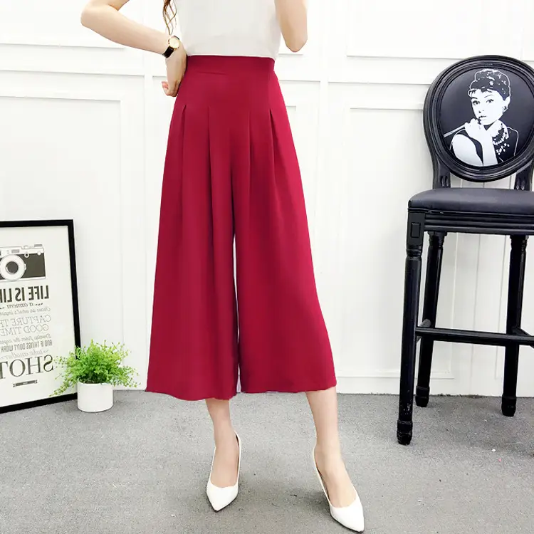 Women Wide Leg Pants Navy Blue High Waist Summer 2025 - Image 3
