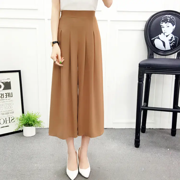 Women Wide Leg Pants Navy Blue High Waist Summer 2025 - Image 4