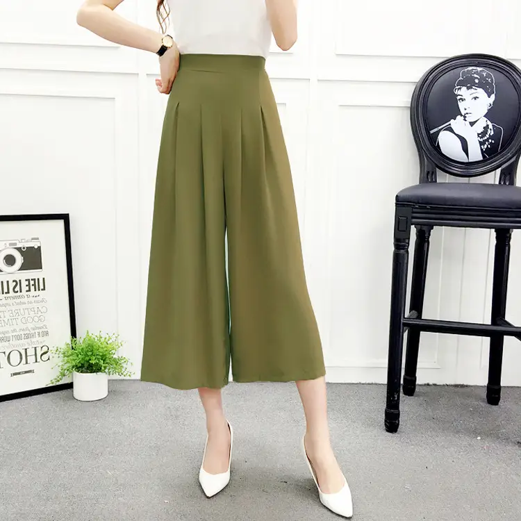 Women Wide Leg Pants Navy Blue High Waist Summer 2025 - Image 5