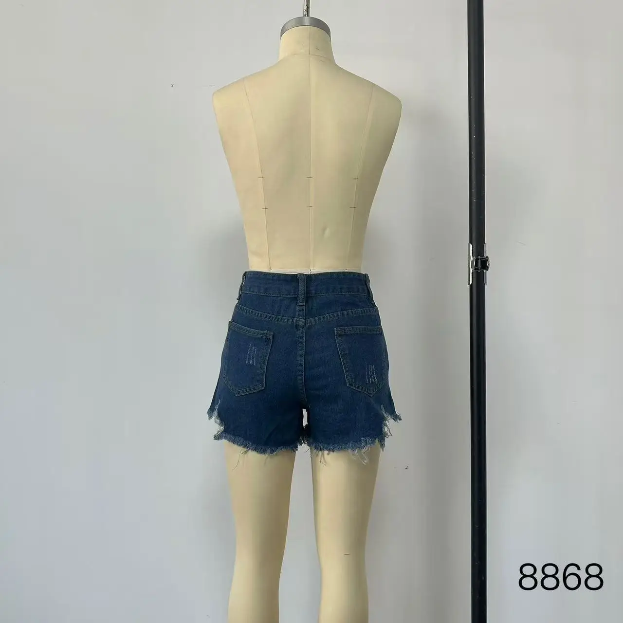 High Waist Denim Shorts Hot Retro Cat Claw Side Slit — feature 6