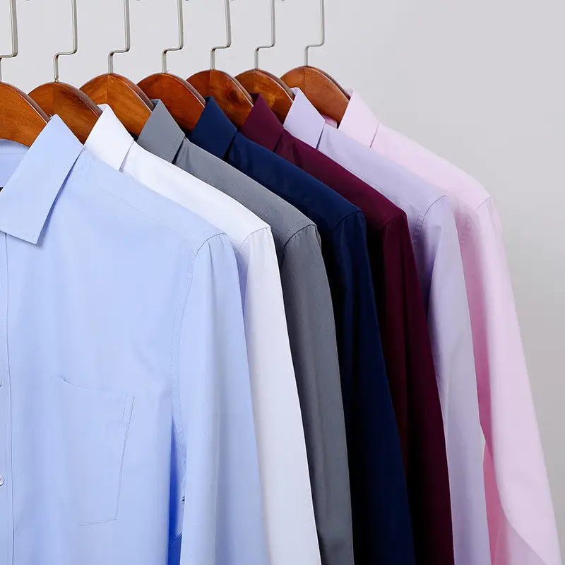 2020 New Arrival Spot Stock Men's Light Blue Long Sleeve Shirt - Image 16