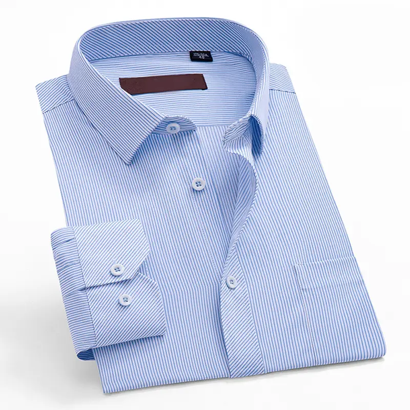 2020 New Arrival Spot Stock Men's Light Blue Long Sleeve Shirt - Image 18