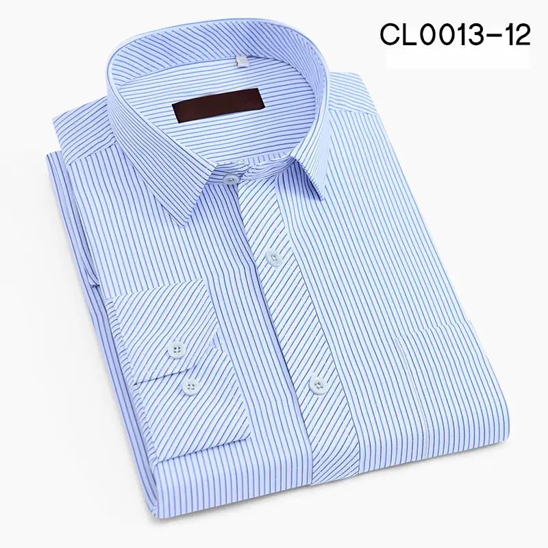 2020 New Arrival Spot Stock Men's Light Blue Long Sleeve Shirt - Image 12