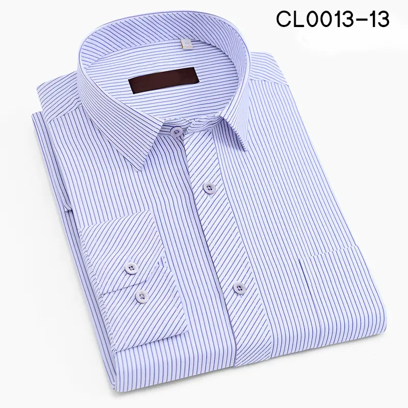 2020 New Arrival Spot Stock Men's Light Blue Long Sleeve Shirt - Image 13