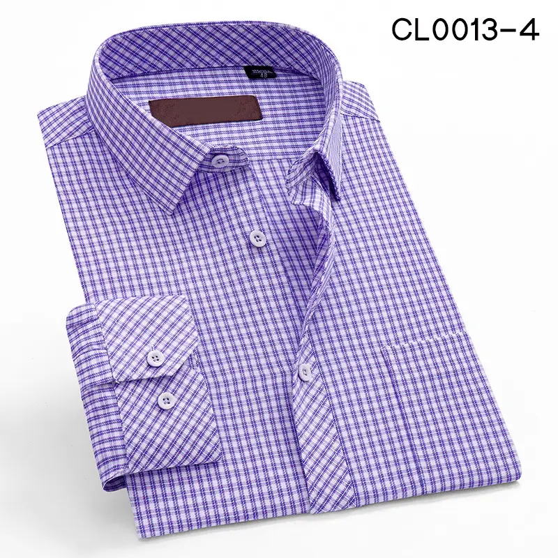 2020 New Arrival Spot Stock Men's Light Blue Long Sleeve Shirt - Image 4