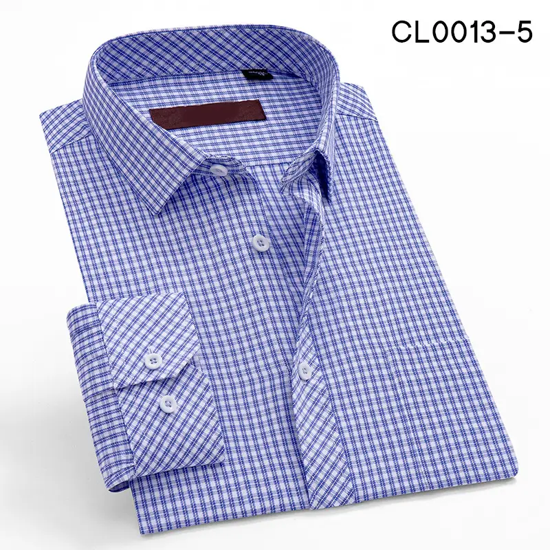 2020 New Arrival Spot Stock Men's Light Blue Long Sleeve Shirt - Image 5