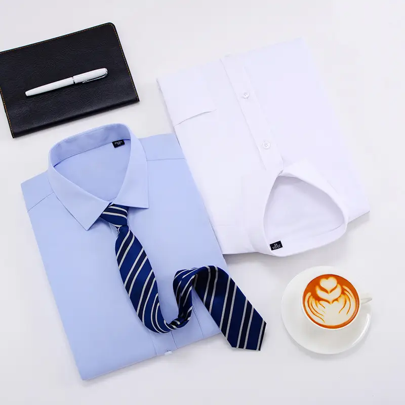 Men's White Solid Color Long Sleeve Shirt - Image 5