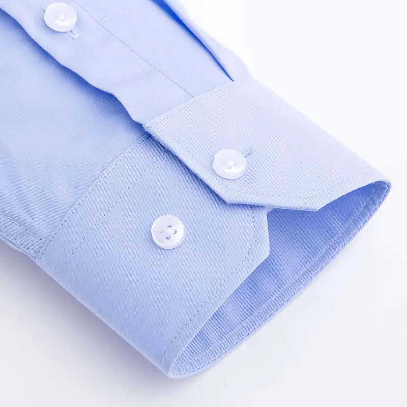 Men's White Solid Color Long Sleeve Shirt - Image 7