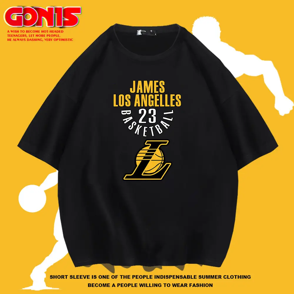 Men's Blue Lakers James No.23 T-Shirt Summer - Image 7