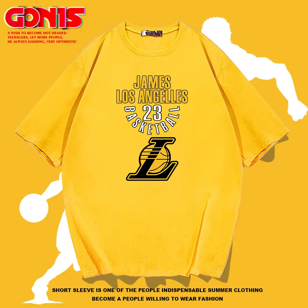 Men's Blue Lakers James No.23 T-Shirt Summer - Image 9