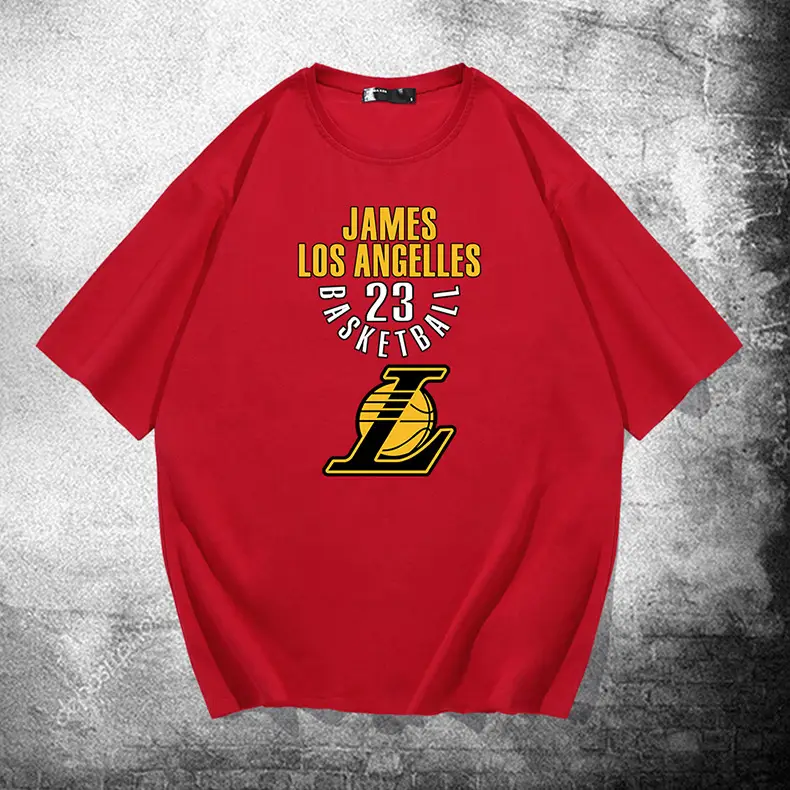 Men's Blue Lakers James No.23 T-Shirt Summer - Image 4