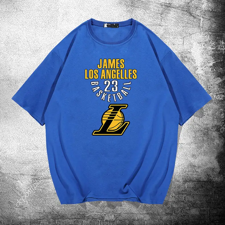 Men's Blue Lakers James No.23 T-Shirt Summer - Image 5