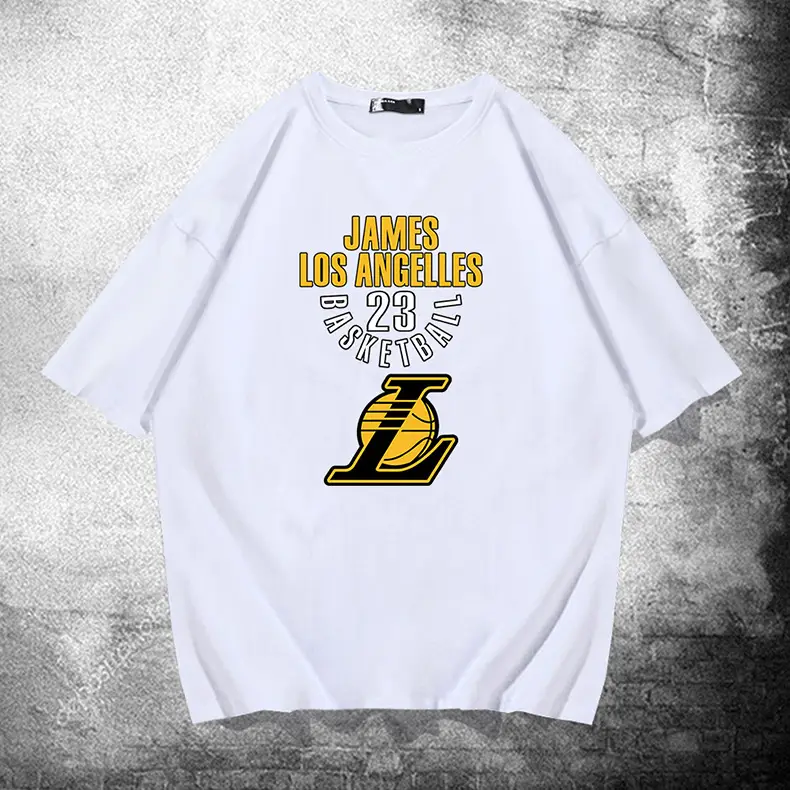 Men's Blue Lakers James No.23 T-Shirt Summer - Image 2