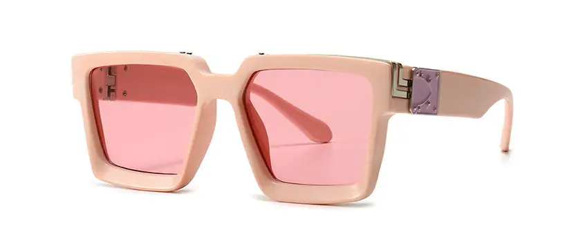 Pink Square Sunglasses for Men Women European American Street Photography - Image 3