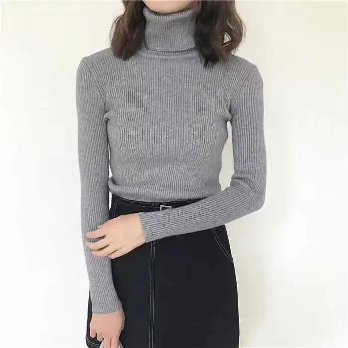 Women's Light Blue Turtleneck Pullover Sweater - Image 26