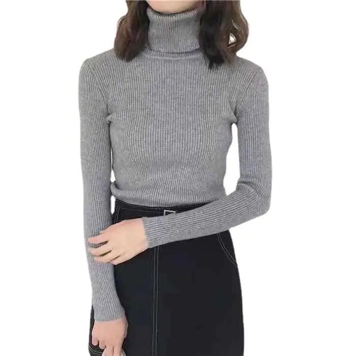 Women's Light Blue Turtleneck Pullover Sweater - Image 27