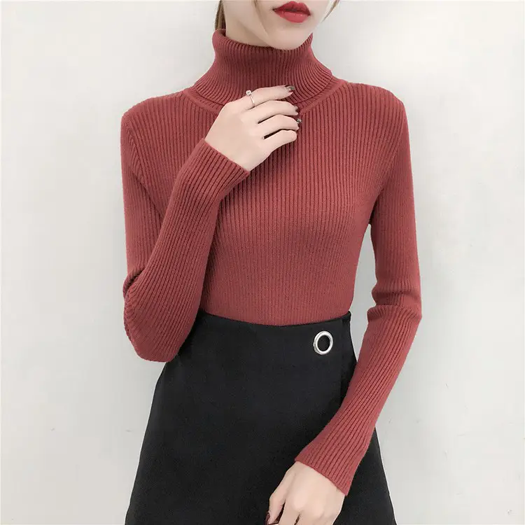 Women's Light Blue Turtleneck Pullover Sweater — feature 17