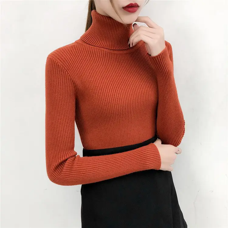 Women's Light Blue Turtleneck Pullover Sweater — feature 19