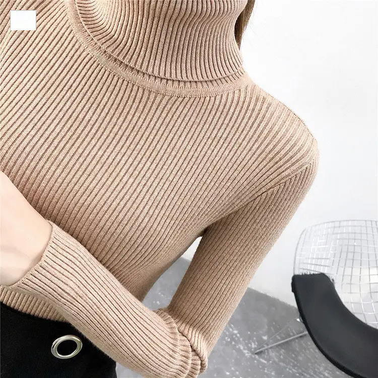 Women's Light Blue Turtleneck Pullover Sweater — feature 37