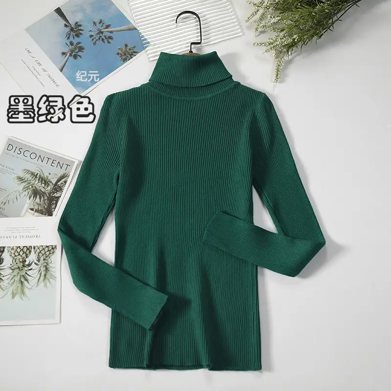 Women's Light Blue Turtleneck Pullover Sweater - Image 12