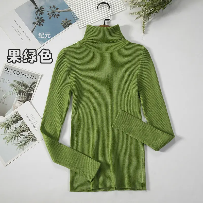 Women's Light Blue Turtleneck Pullover Sweater - Image 20