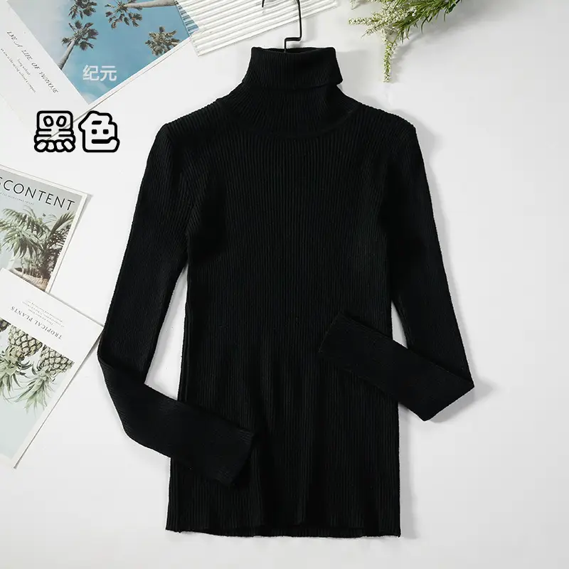 Women's Light Blue Turtleneck Pullover Sweater - Image 7