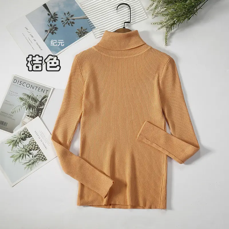 Women's Light Blue Turtleneck Pullover Sweater - Image 8