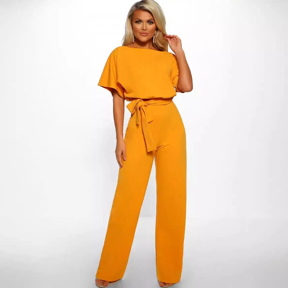 Black Lace-up Button Jumpsuit Women 2019 Spring Summer - Image 10