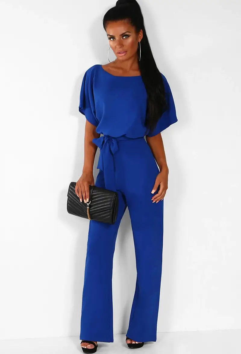 Black Lace-up Button Jumpsuit Women 2019 Spring Summer - Image 4
