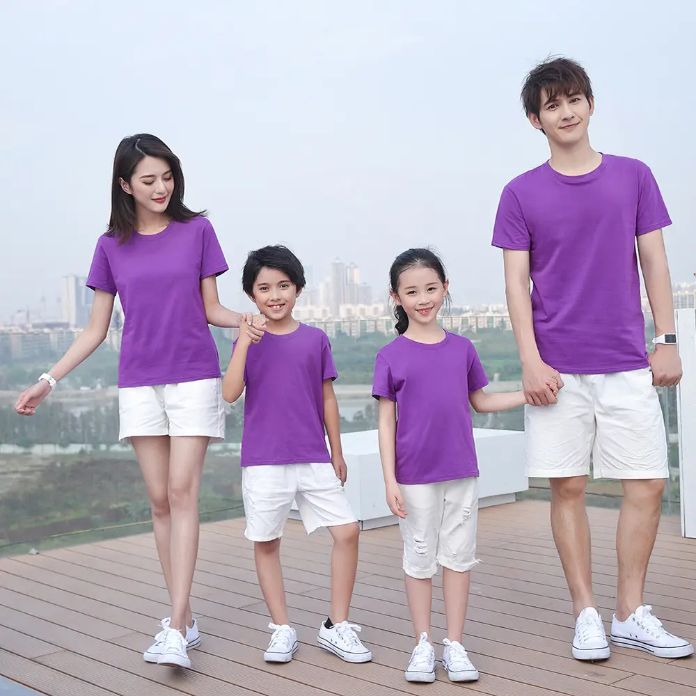 Family Cotton Green T-Shirt Set for Men Women Kids