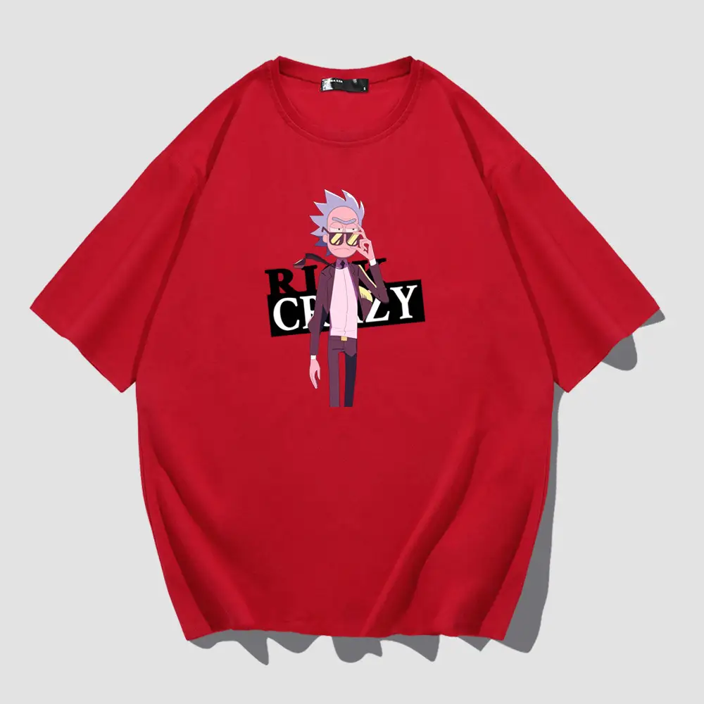 Rick and Morty Red Cotton T-Shirt for Men Women - Image 4